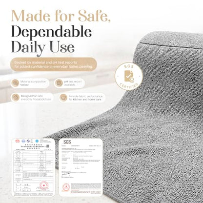 Microfiber Cleaning Cloth Roll 20 Sheets 11" x 10" Tear Away Microfiber Towel Roll Reusable Paper Towels Washable Ultra Absorbent Lint-Free Cleaning Cloths for Kitchen, Car and Home Use, Grey - color: Grey