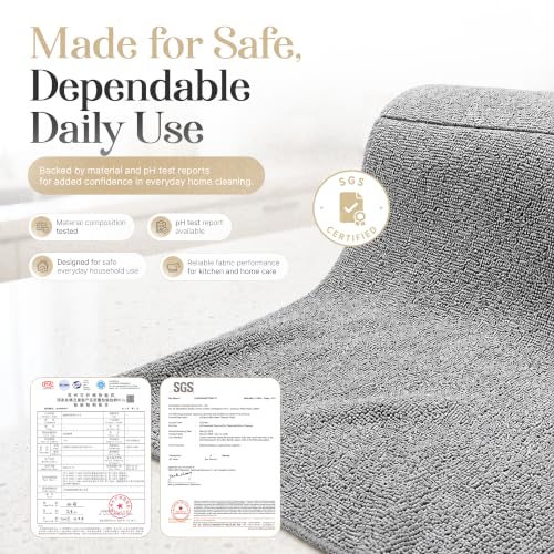 Microfiber Cleaning Cloth Roll 20 Sheets 11" x 10" Tear Away Microfiber Towel Roll Reusable Paper Towels Washable Ultra Absorbent Lint-Free Cleaning Cloths for Kitchen, Car and Home Use, Grey - color: Grey