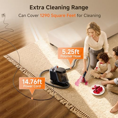 Uwant 18Kpa Carpet Cleaner Machine with Pet Pro Cleaner&Tools Set of 1 - color: Blue-Margaret