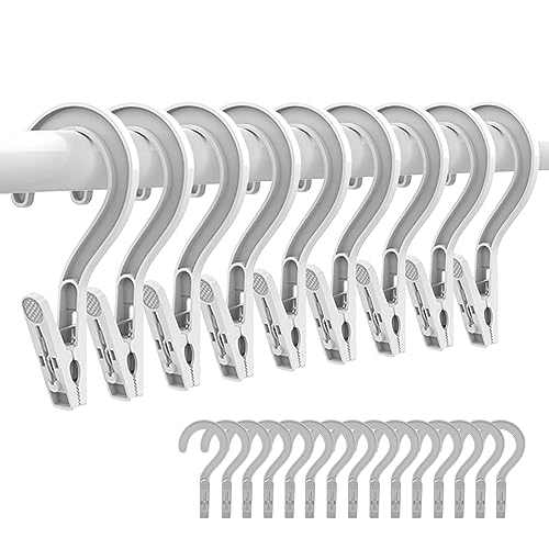 24pcs Laundry Hooks with Clips Super Strong Plastic Clothes Hangers Pins - color: White 24pcs