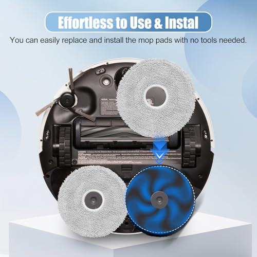 6Pcs P10 Pro/ P50 Pro Mop Pads Replacement for Mova V50 Ultra/P50 Pro Ultra/P10 Ultra/P10 Pro Ultra Robot Vacuum Cleaner - Washable Microfiber Reusable Mopping Cloths