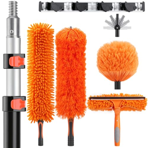 20 Foot High Ceiling Duster Kit with 5-12ft Extension Pole - size: 12 feet