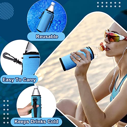 Baderke 10 Pcs Neoprene Water Bottle Cover Sleeves Non Slip Insulators Beverage Bottle Can Sleeves Covers 16 17 oz Coolers Holder