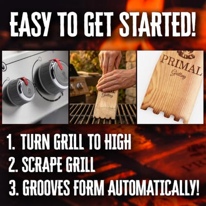 Cedar Grill Scraper Gift Set – 12" & 18" | Gift for Men & Dad | Bristle-Free BBQ Grill Cleaner Dual Pack | Safe for Gas, Charcoal & Flat-Top Grills | Wire Brush Alternative