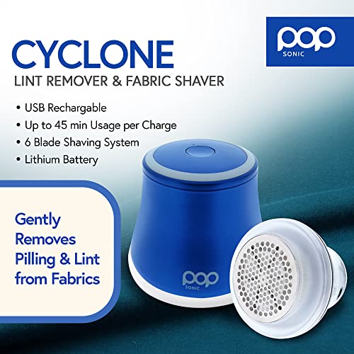Fabric Shaver, Lint Remover Electric (Royal Blue) – Rechargeable, 6 Blade System, Fabric Lint Shaver w/LED Light | One-Touch Activation Pill Shaver for Clothes - Electric Lint Remover Fabric Shaver - color: Royal Blue