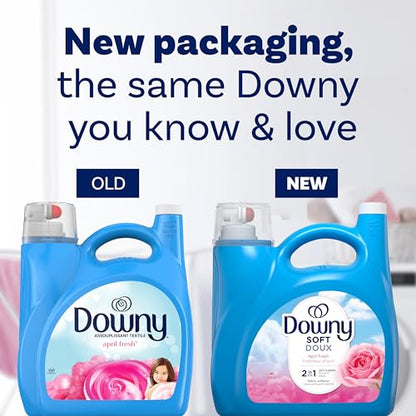 Downy Liquid Fabric Softener,April Fresh 2-in-1 Fresh & Soft,140 Fl Oz,190 Loads,Fabric Conditioner For Freshness And Softness,(Pack of 2) - size: 140 Fl Oz (Pack of 2)