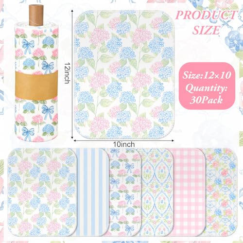 36 Pack Reusable Kitchen Cloths Cotton Towels, Pastel Hydrangea - style: Pastel Hydrangea