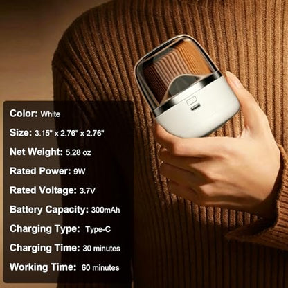 Rechargeable Electric Fabric Shaver, Portable Lint Remover & Sweater Defuzzer with 1+2 Stainless Steel Blades, Remove Pilling Safe for Clothes Couch Sofa Blanket Home and Travel