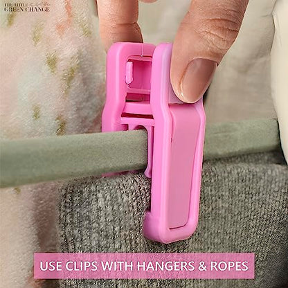 Hanger Clips for Pants, 20 Pcs, Plastic (Pink), for Dry and Wet Clothes - size: 20 Pack
