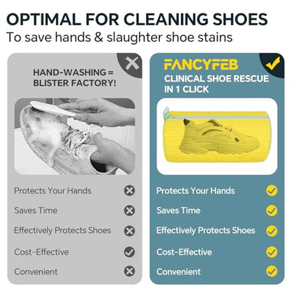 Shoe Washing Machine Bag: 2 Pack Reusable Shoes Cleaning Bags, Yellow - color: Yellow