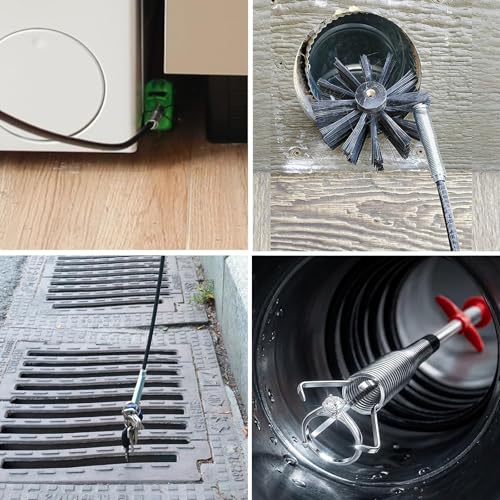 2-in-1 Drain Cleaning Kit, 33-Inch 4-Claw Grabber & 60-Inch Drain Brush - style: 60 IN