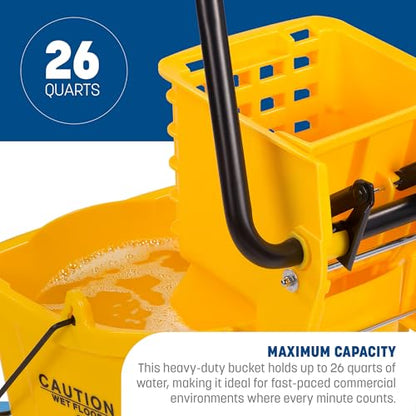 Carlisle FoodService Products 26 Qt Mop Bucket with Side Wringer, Brown - color: Brown