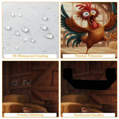 Chickens Laundry Hamper 56L Farms Storage Bin Clothes Basket with Handles - color: Chicken