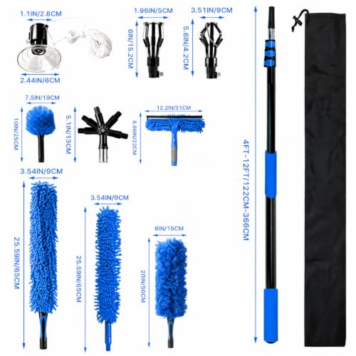 Light Bulb Changer for High Ceilings with Pole, 20FT Reach, Chandelier Kit (Blue) - color: Blue