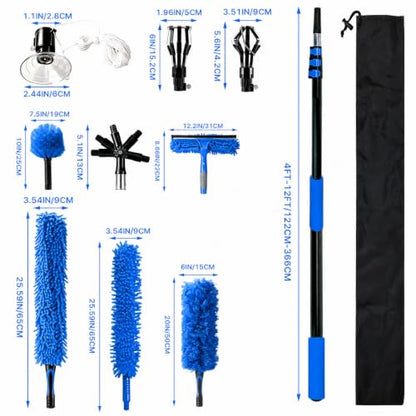 Light Bulb Changer for High Ceilings with Pole, 20FT Reach, Chandelier Kit (Blue) - color: Blue