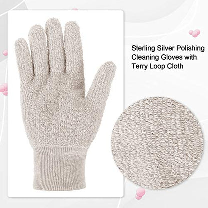 Syhood 3 Pairs Silver Jewelry Polishing Cleaning Gloves
