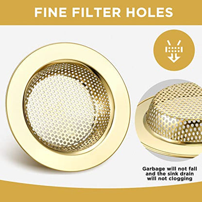 Retisee 2 Pcs Kitchen Sink Drain Strainer 4.4 Inch,Gold - color: Gold