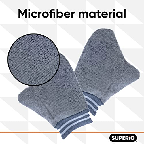 Superio Microfiber Dusting Gloves for Plants, Silver Polishing Gloves Reusable Scratch Free Miracle Mitt, Washable Cleaning Car Wash Mitt - color: 1 Pack