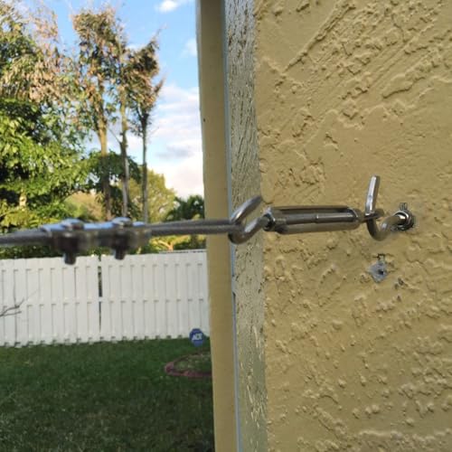 DEWEL 32FT Stainless Steel Clothes Lines for Hanging Clothes Outside - size: 32ft