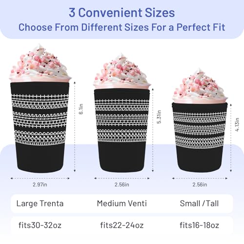 Iced Coffee Sleeve Reusable Neoprene Cup Sleeves, Letters - color: Letters