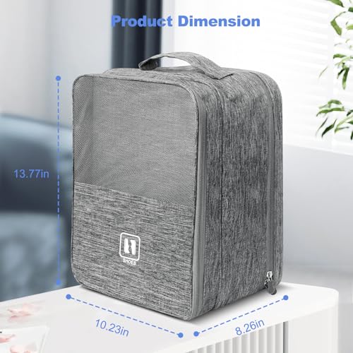 Shoe Bags for Travel,Holds 3 Pairs of Shoes,for Travel&Daily Use - color: Grey