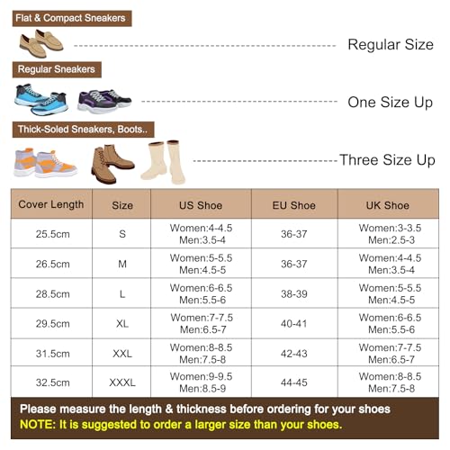 HARFINGTON Waterproof Shoes Cover L (US 19) Non-Slip Overshoes with Zipper - color: Black, size: XXXL (US 9)