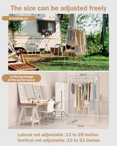Travel Garment Rack,Portable and Foldable,Collapsible Clothing Rack - color: Matte White