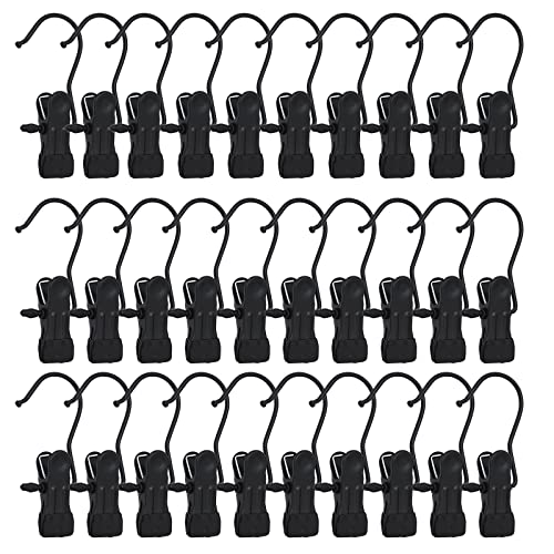 BEWISHOME 50 PCS Boot Hangers for Closet, Laundry Hooks with Clips, Boot Hanging Hold Clip, Clothes Pins, Space Saving Portable Travel Hangers Clip, Jeans, Tall Boots, Towel, Black FYC50B - style: 50 Pcs Black hanging clips
