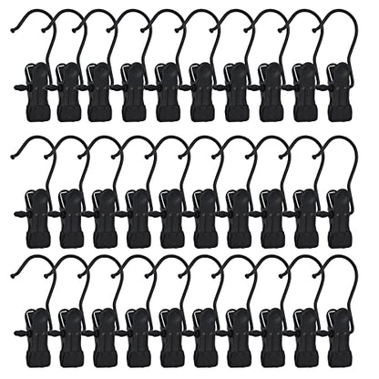 BEWISHOME 50 PCS Boot Hangers for Closet, Laundry Hooks with Clips, Boot Hanging Hold Clip, Clothes Pins, Space Saving Portable Travel Hangers Clip, Jeans, Tall Boots, Towel, Black FYC50B - style: 50 Pcs Black hanging clips