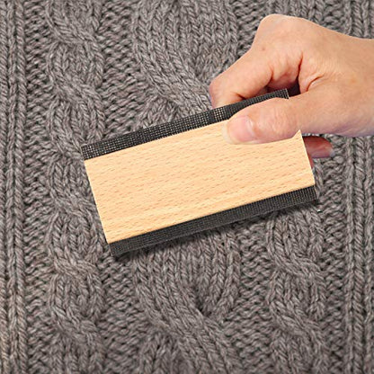 Boao 2 Pcs Wooden Sweater Comb Remove Pilling Double Edge Fabric Shaver