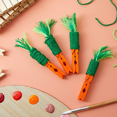 Juvale Wooden Clothespins & Hanging Clips - 100 Pack, 3.9x0.6x0.6in, Natural Wood, Modern - Heavy Duty Laundry Clips for Outdoor Clothesline - Clothespins for Crafts & Photo Displays - color: Natural