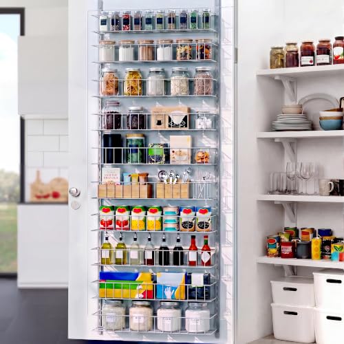 ElegantArray 10-Tier Pantry Door Organizer, Light Gray - color: Light Gray, size: 10-Tier