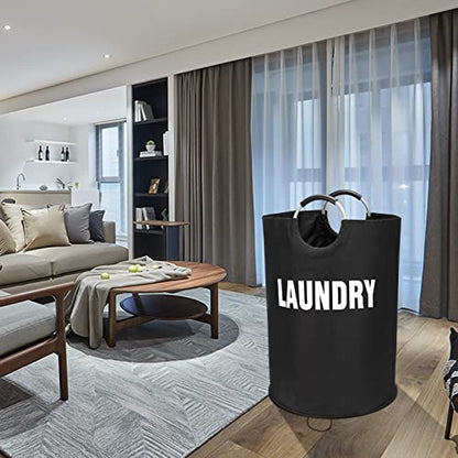 Maxsilan 160L XX-Large Laundry Basket Bag, Collapsible Tall Hamper, Black - color: Black, size: 160L