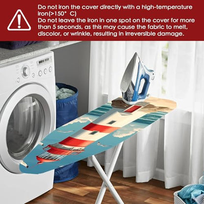Nuxovilar Lighthouse Seagulls Ironing Board Cover 15x54 Polyester - color: Ytt02450