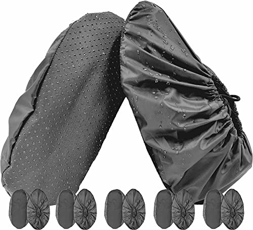 5 Pairs Waterproof Anti slip Washable Reusable Boots Cover Indoor Shoe covers (XL,Grey) - color: Grey, size: Extra Large