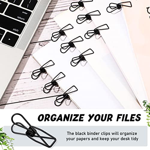 Sabary 100 Pcs Paper Clip Metal Wire Clothespin,Small,Black - color: Black, size: Single Size (Small)