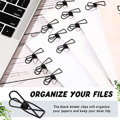 Sabary 100 Pcs Paper Clip Metal Wire Clothespin,Small,Black - color: Black, size: Single Size (Small)