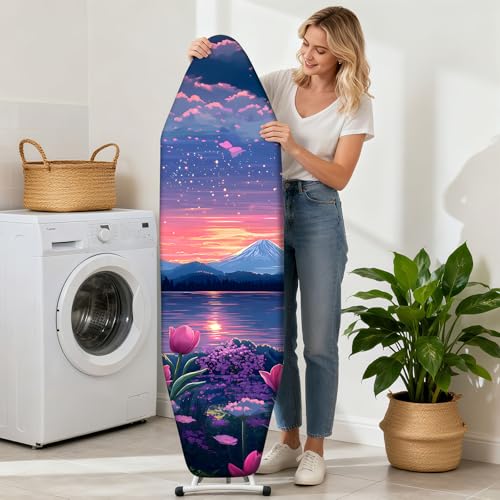 Ironing Board Cover 15"x54"，Standard Ironing Board Replacement Cover，Easy Fit - color: Pinkish Purple, size: 15"x54"