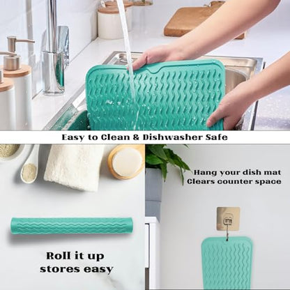 ZLR 4-in-1 Silicone Mat: Air Fryer & Coffee Maker, 12"x12", Mint Green - color: Mint Green, size: 12" x 12"