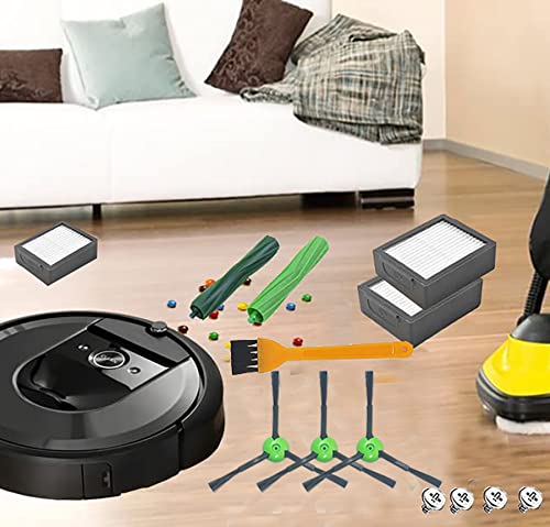 Replacement Side Brushes Compatible with iRobot Roomba i,e and j Series i7 i7+ Plus i8 i3 i3+ i4 i4+ i6+ Plus J7+ E5 E6 E7 3150 3550 4150 5150 6198 7150 7550 Robot Vacuums - style: Brushes-BlackGreen