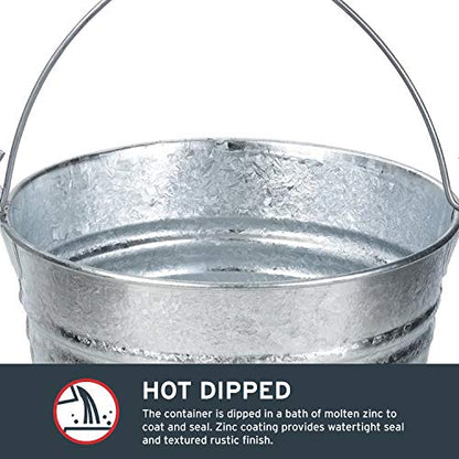 Behrens 1214GS Galvanized Steel Utility Pail, 14-Quart, Gray - size: 14 quarts, style: Hot Dipped