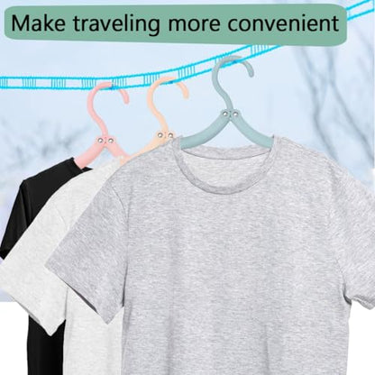 26Pcs Travel Hangers Foldable with 52Pcs Clips: Folding Hangers, Non Slip Portable Hanger for Cruise Ship Essentials Suitcase Camping Flying RV Drying Rack, 4 Colors