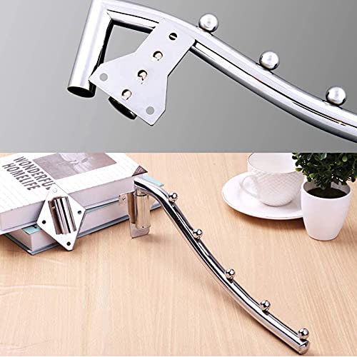 2 PCS Folding Wall Mounted Clothes Hanger, Clothes Hanger Rack Retractable, Collapsible Stainless Steel Closet Clothes Hangers Garment Racks Clothes Drying Racks Coat Hooks Clothing Hanging Holder - size: 5 HOOKS x 2