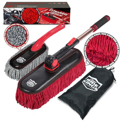 Exterior Car Duster & Brush Kit - Loop End, Red Brush - color: Dark Red