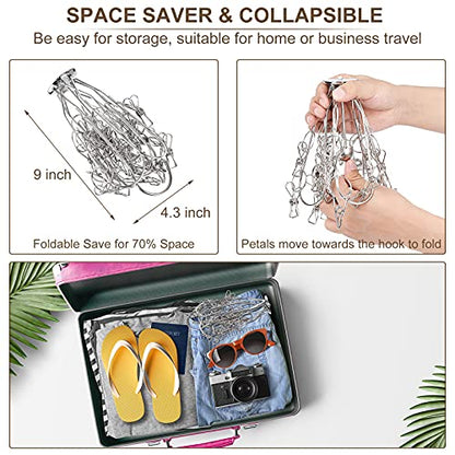 Foldable Clothes Drying Rack Stainless Steel Clothes Drying Hanger with 20 Clips, Laundry Hanging Dryer for Underwear, Sock, Bra, Lingerie, Hat, Scarf, Gloves, Diapers, Towels, Baby Clothes - size: 20 Clips (1-Pack)