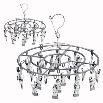 sock hanger for drying bra rack underwear panty hanging dryer baby herb wet - color: Gray (24 Clips) (2pcs)
