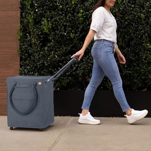 CleverMade Rolling Tote Bag With Wheels, 90L, 75 lb, Gunmetal - color: Gunmetal