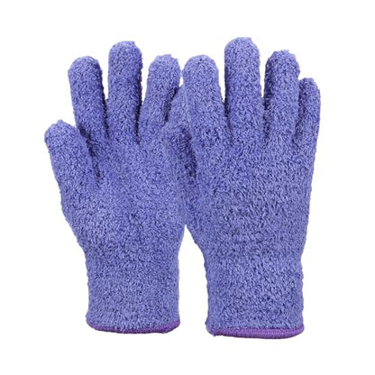 uxcell Microfiber Gloves, Reusable Washable Plant Dusting Gloves Cleaning Mittens for Auto Plants Household - color: Purple