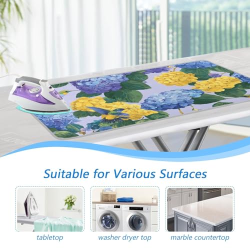 Ironing Mat Portable Ironing Pad Ironing Blanket for Table Top Heat Resistance Double-Side Using Travel Large 47.2 x 27.6 Inch Foldable Lightweight Blue Hydrangeas Hummingbirds - color: Blue Hydrangeas Hummingbirds