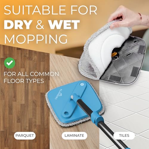 Mop and Bucket Set, Mops for Floor Cleaning, Spin Mop, Blue - color: Blue
